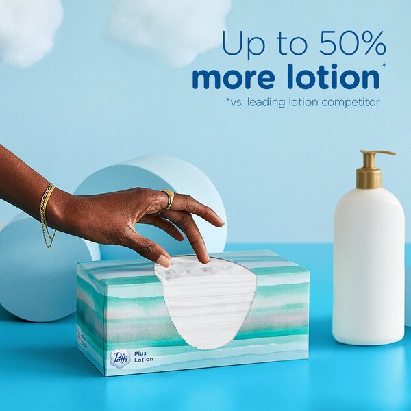 Puffs Plus Lotion Facial Tissue, 2 Boxes (124 tissues total)