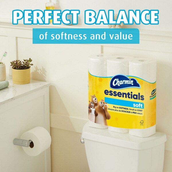 Charmin Essentials Soft Toilet Paper 6 Mega Rolls, 330 Sheets per Roll