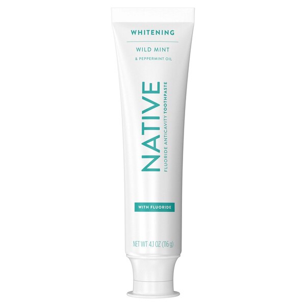 Native Fluoride Anticavity Whitening Toothpaste, Wild Mint and Peppermint Oil, 4.1 OZ