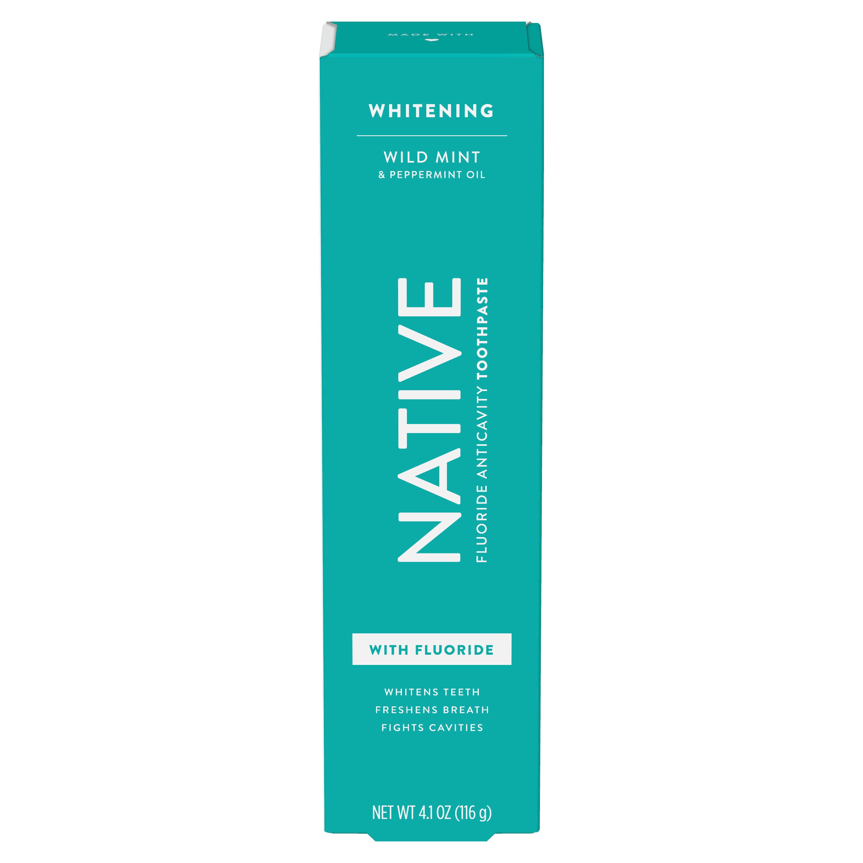 Native Whitening Wild Mint & Peppermint Oil Fluoride Toothpaste, 4.1 OZ