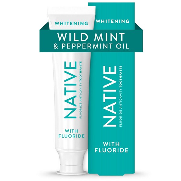 Native Fluoride Anticavity Whitening Toothpaste, Wild Mint and Peppermint Oil, 4.1 OZ
