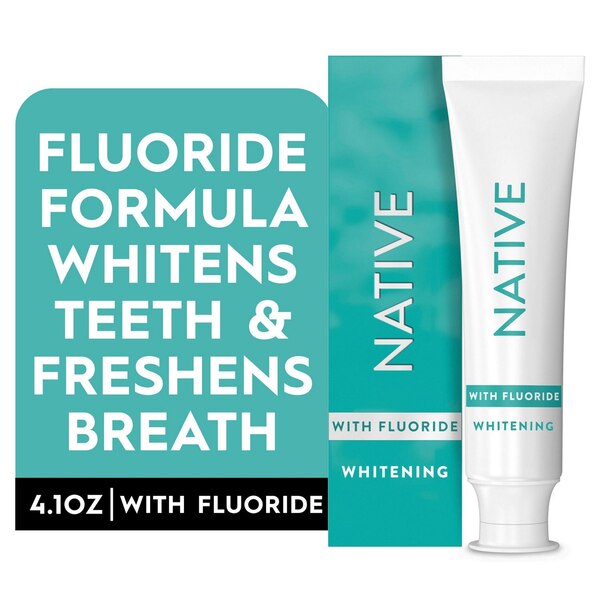 Native Fluoride Anticavity Whitening Toothpaste, Wild Mint and Peppermint Oil, 4.1 OZ