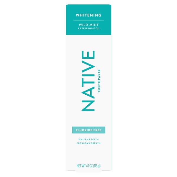 Native Whitening Fluoride Free Toothpaste, Wild Mint & Peppermint Oil, 4.1 OZ