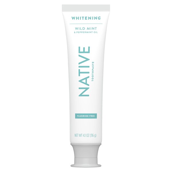 Native Whitening Fluoride Free Toothpaste, Wild Mint & Peppermint Oil, 4.1 OZ