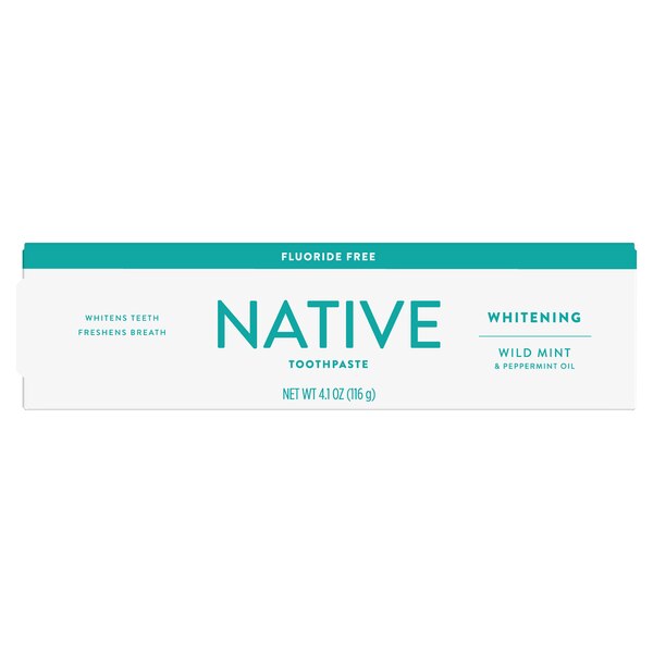 Native Whitening Fluoride Free Toothpaste, Wild Mint & Peppermint Oil, 4.1 OZ