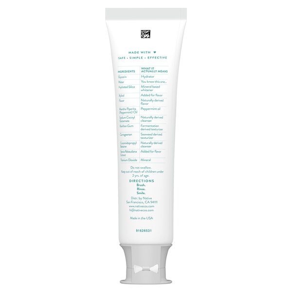 Native Whitening Fluoride Free Toothpaste, Wild Mint & Peppermint Oil, 4.1 OZ