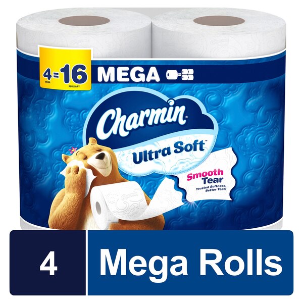 Charmin Ultra Soft Toilet Paper 4 Mega Rolls