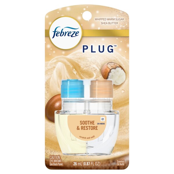 Febreze PLUG Soothe & Restore Air Freshener, Whipped Warm Sugar & Shea Butter, 1 ct