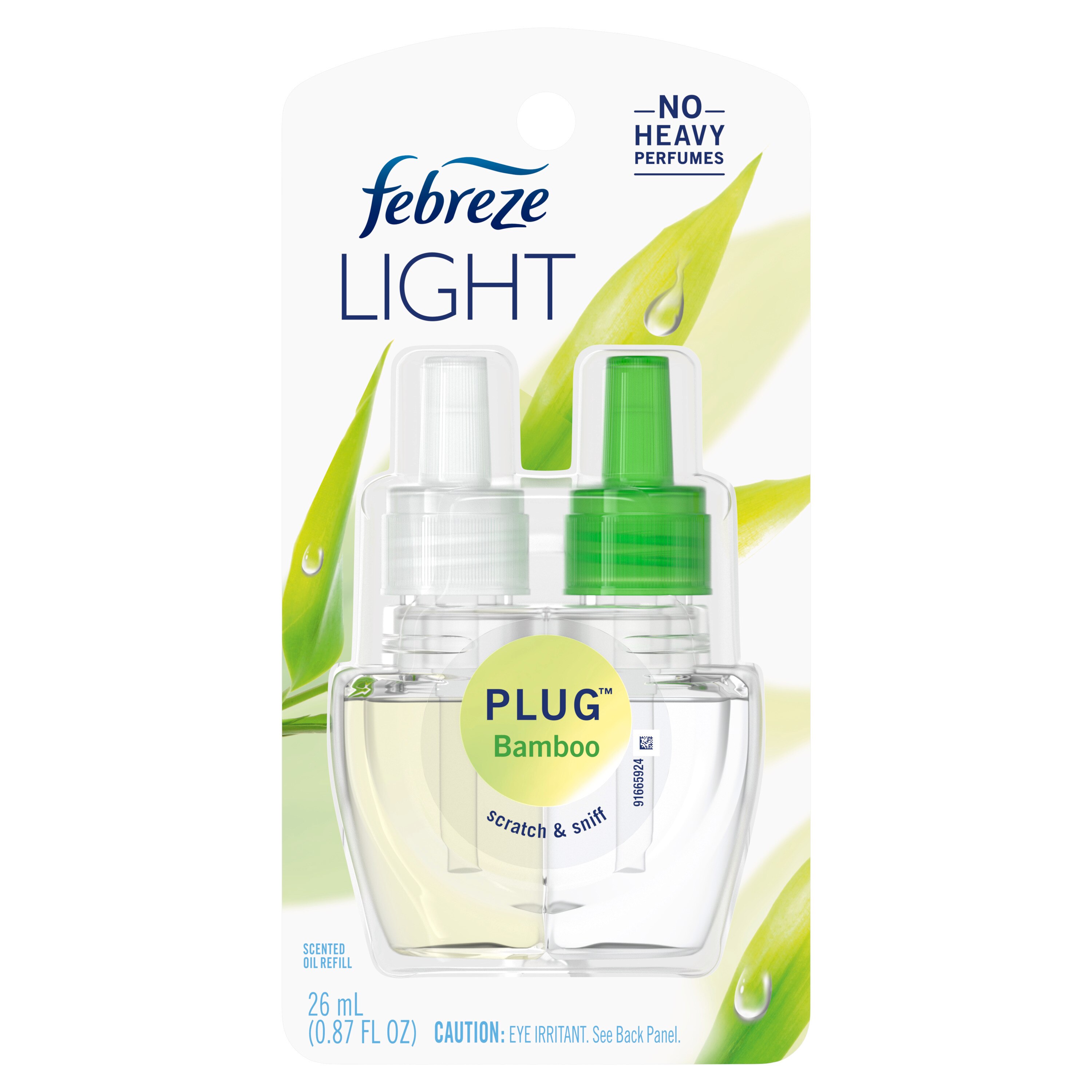 Febreze LIGHT Fade Defy PLUG Air Freshener Refill , Bamboo Scented, 1 CT