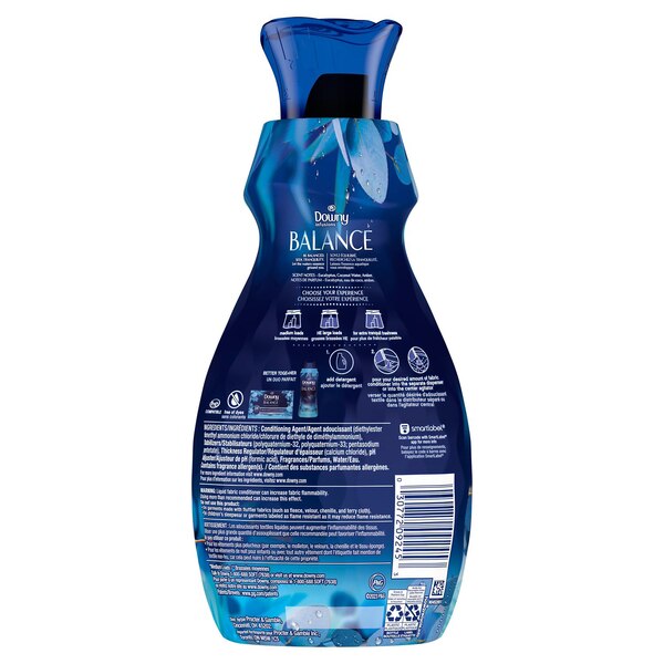 Downy Infusions Balance Liquid Fabric Conditioner, Crisp Rain & Blue Eucalyptus, 32 fl oz