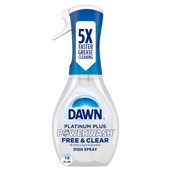 Dawn Free & Clear Powerwash Dish Spray, Dish Soap, Pear Scent, 16oz