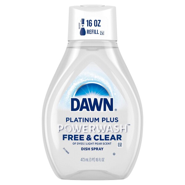 Dawn Free & Clear Powerwash Dish Spray, Dish Soap, Pear Scent, 16oz