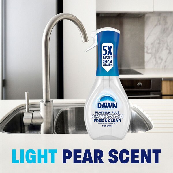 Dawn Free & Clear Powerwash Dish Spray, Dish Soap, Pear Scent, 16oz