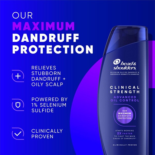 Head & Shoulders Clinical Strength Dandruff Defense + Advanced Oil Control Shampoo, 13.5 OZ