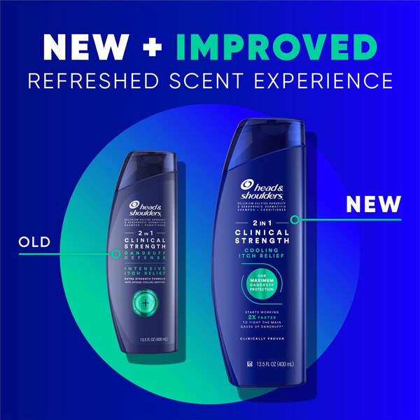 Head & Shoulders Clinical Strength Dandruff Defense Intensive Itch Relief 2-in-1 Shampoo & Conditioner, 13.5 OZ