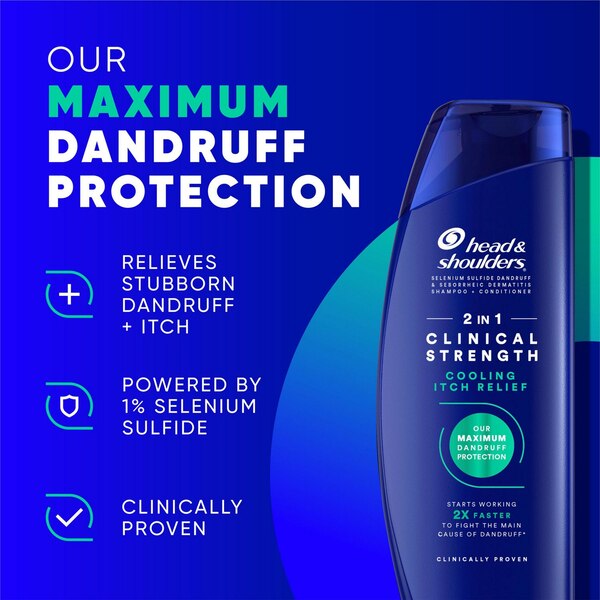 Head & Shoulders Clinical Strength Dandruff Defense Intensive Itch Relief 2-in-1 Shampoo & Conditioner, 13.5 OZ