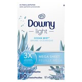Downy Light Mega Dryer Sheets, Ocean Mist, 80 Count, thumbnail image