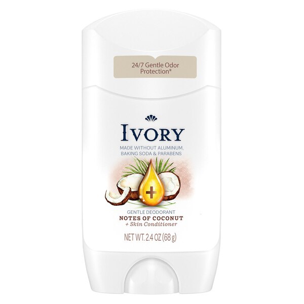 Ivory Gentle Deodorant, Hint of Coconut, 2.4 OZ