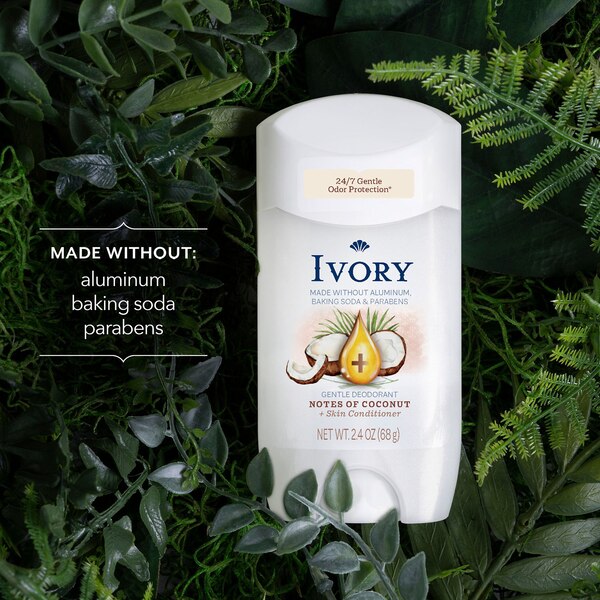 Ivory Gentle Deodorant, Hint of Coconut, 2.4 OZ