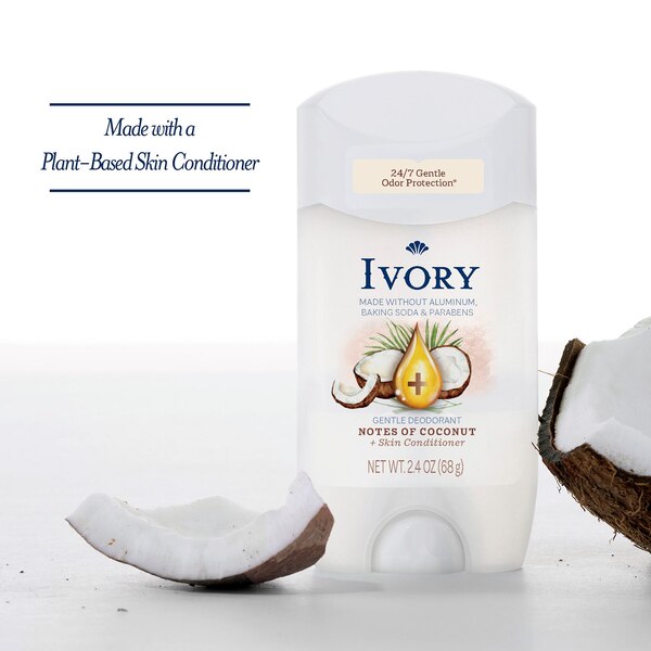 Ivory Gentle Deodorant, Hint of Coconut, 2.4 OZ