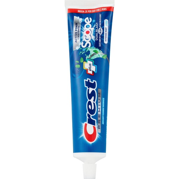 Crest Premium Plus Scope Dual Blast Toothpaste, Intense Mint, 7.2 OZ