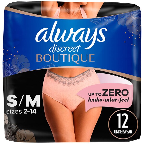 Always Discreet Boutique Incontinence & Postpartum Underwear for Women Maximum Protection (choose your count)
