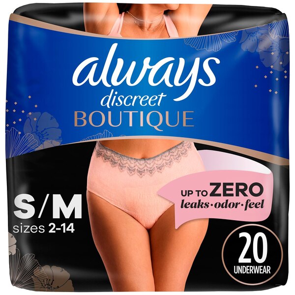 Always Discreet Boutique Incontinence & Postpartum Underwear for Women Maximum Protection (choose your count)