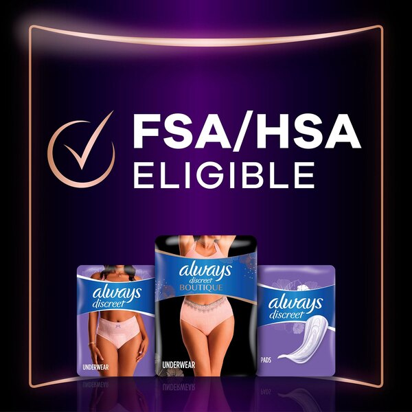 Always Discreet Boutique Incontinence & Postpartum Underwear for Women Maximum Protection (choose your count)