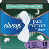 Always Pure Cotton Pads, with Wings, Size 5, 18 CT, thumbnail image