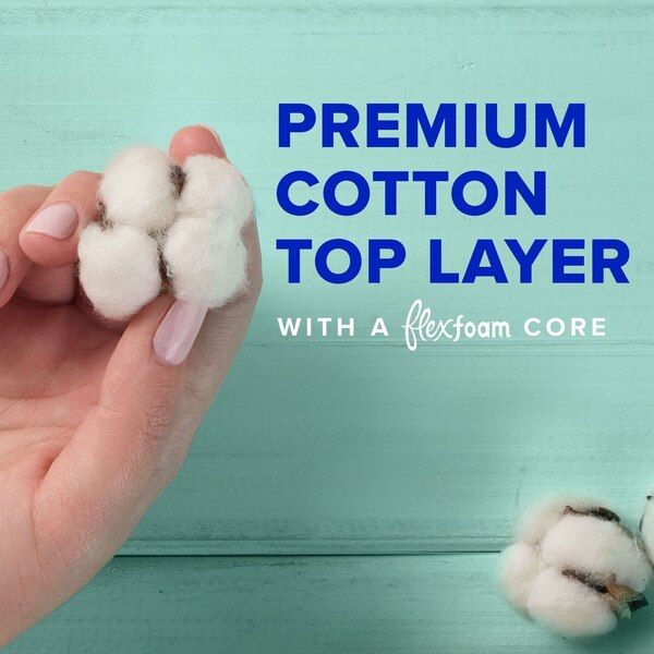 Always Pure Cotton Pads, with Wings, Size 5, 18 CT