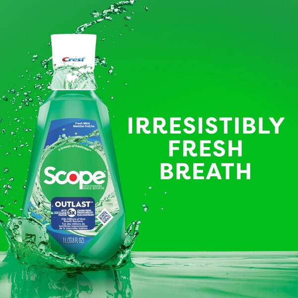 Scope Outlast Mouthwash, Fresh Mint, 3.3 OZ