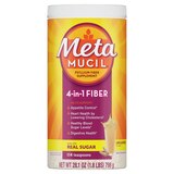 Metamucil 4-in-1 Psyllium Fiber Powder with Real Sugar, thumbnail image 1 of 10