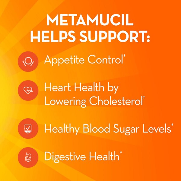 Metamucil 4-in-1 Psyllium Fiber Powder with Real Sugar