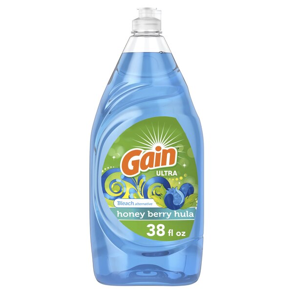 Gain Ultra Dishwashing Liquid Dish Soap, Honey Berry Hula, 38 OZ
