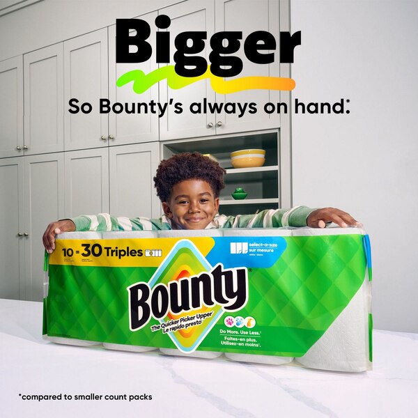 Bounty Select-A-Size Paper Towels, 6 Double Rolls, White, 90 Sheets Per Roll
