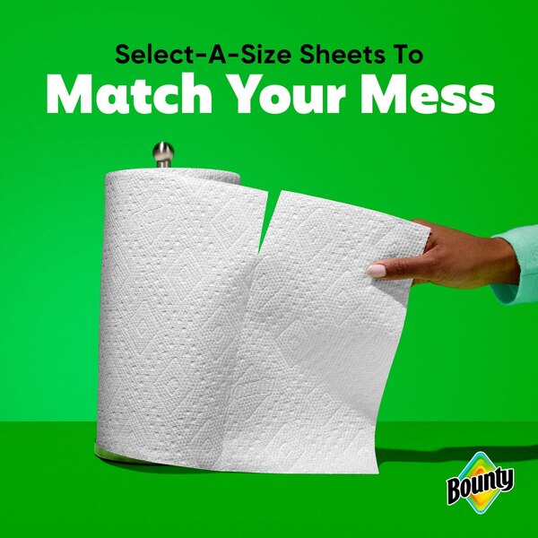 Bounty Select-A-Size Paper Towels, 6 Double Rolls, White, 90 Sheets Per Roll
