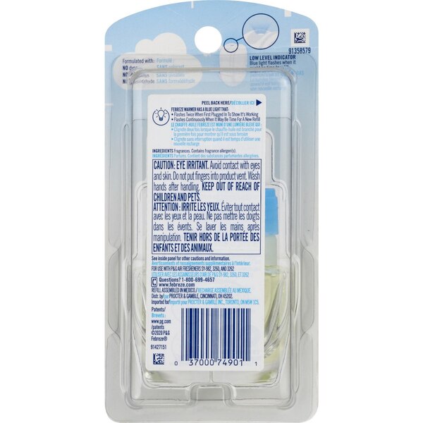 Febreze Fade Defy PLUG Air Freshener Oil Refill, Linen & Sky, 1 ct