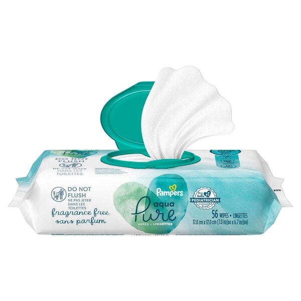 Pampers Aqua Pure Baby Wipes, 56 CT
