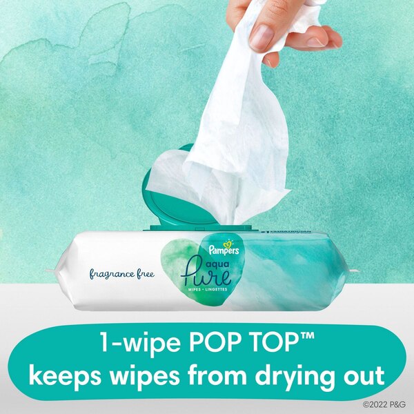 Pampers Aqua Pure Baby Wipes, 56 CT
