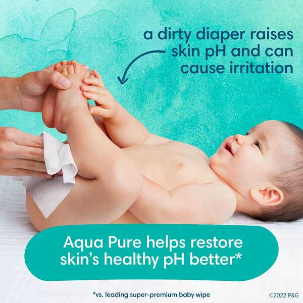 Pampers Aqua Pure Baby Wipes, 56 CT