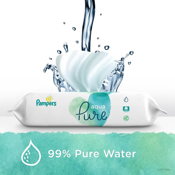 Pampers Aqua Pure Baby Wipes, 112 CT