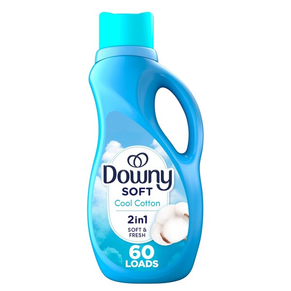 Downy Soft 2-in-1 Liquid Fabric Softener, Cool Cotton Scent, 44 oz
