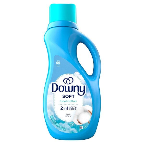 Downy Soft 2-in-1 Liquid Fabric Softener, Cool Cotton Scent, 44 oz