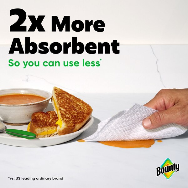 Bounty Select-A-Size Paper Towels, 2 Double Rolls, White, 90 Sheets Per Roll