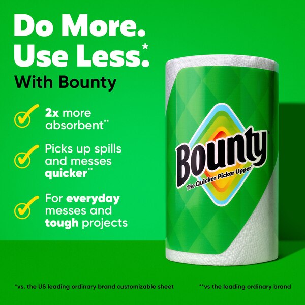 Bounty Select-A-Size Paper Towels, 2 Double Rolls, White, 90 Sheets Per Roll