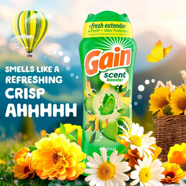 Gain In-Wash Scent Booster Beads, Original Scent, 12.2 oz