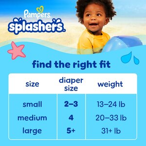 Pampers Splashers Disposable Swim Pants, Size S, 20CT