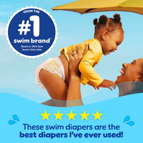 Pampers Splashers Disposable Swim Pants, Size M, 18 CT