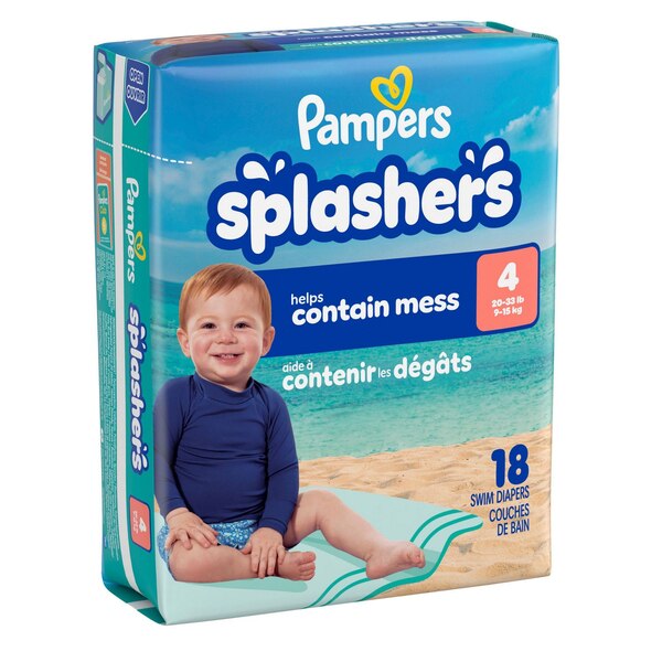 Pampers Splashers Disposable Swim Pants, Size M, 18 CT