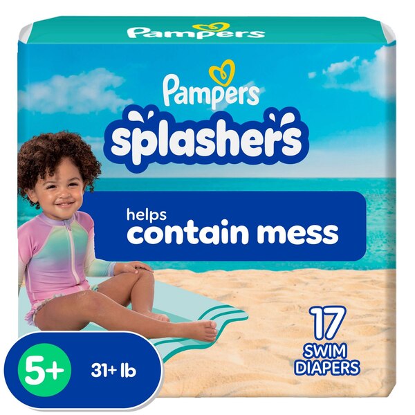 Pampers Splashers Swim Pants, Size L, 17 CT